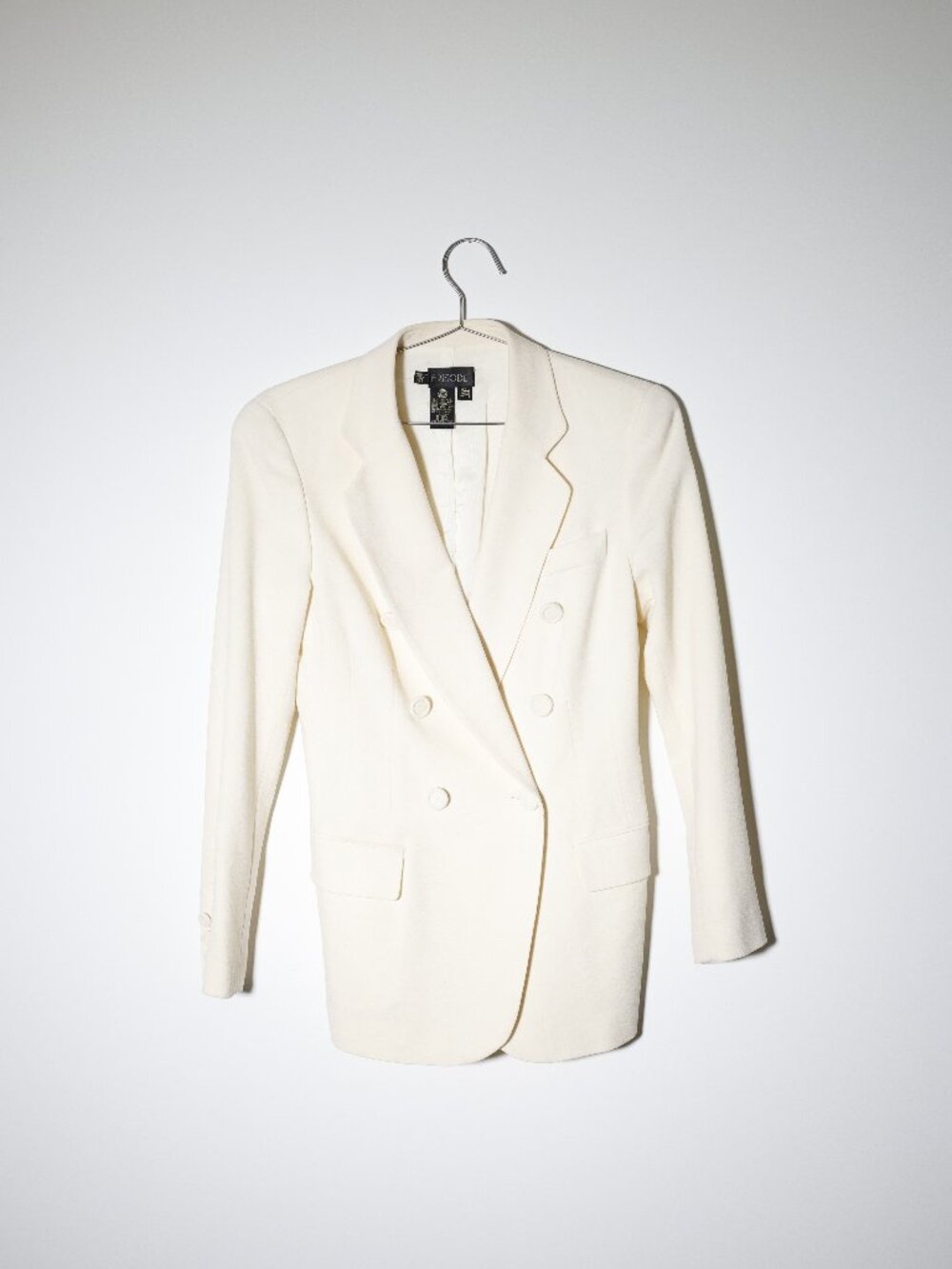 Episode 100% Wool Double Breasted Blazer Womens 4 Ivory Career Jacket